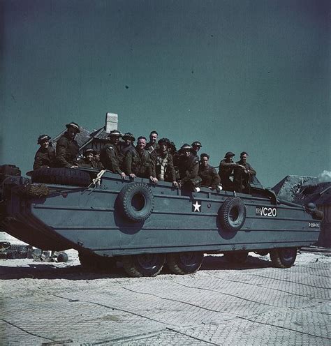 Canadian Soldiers On A Dukw Amphibian On The Normandy Coast June 1944
