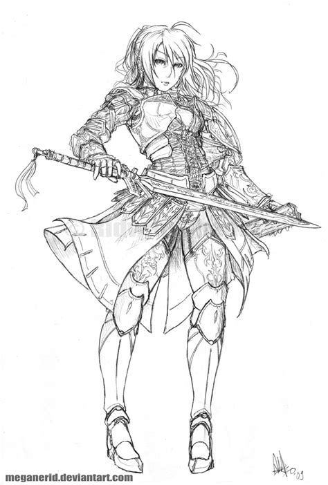 Anime Girl Warrior Coloring Pages Coloring Pages