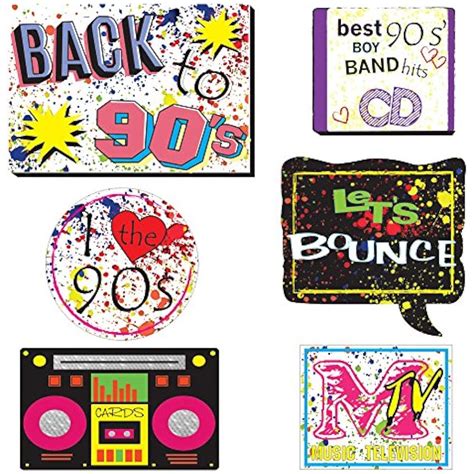 90s Party Photo Booth Props Kit 1990and39s Throwback Supplies Decorations