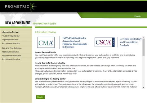 Cma Schedule Guide To Registering A Cma Exam With Prometric