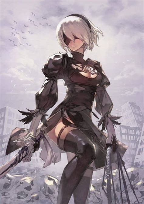 Nier Automata Yorha No2 Type B Personajes De Videojuegos Arte De