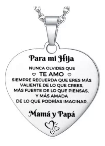 Collar De Acero Inoxidable Para Mi Hija De Mamá Y Papá Cuotas Sin Interés