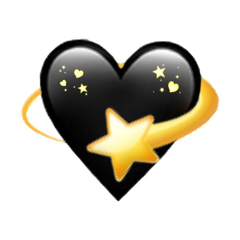 Black Heart Star Emoji Remix Sticker By Marras