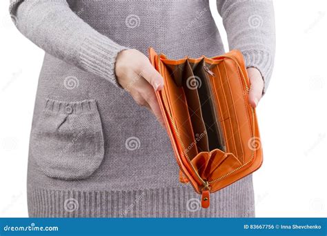 Empty Purse In Women S Hands Stock Photo Image Of News Business