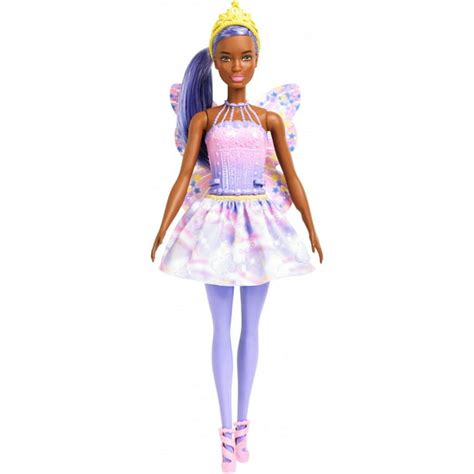 Barbie Dreamtopia Fairy Doll Purple Hair And Star Decorated Wings