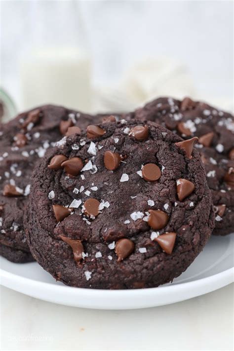 Bakery Style Chocolate Cookies With Flakey Sea Salt Are Rich Thick
