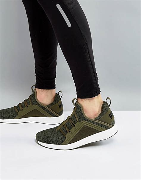 Puma Running Mega Nrgy Knit Trainers In Green 19037102 Asos