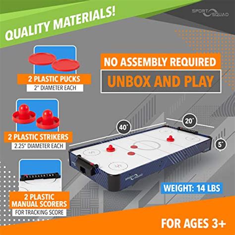 Sport Squad Hx40 40 Inch Table Top Air Hockey Table For Kids And