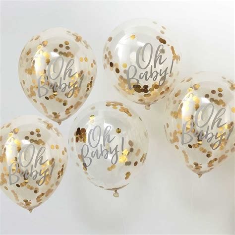 Gold Oh Baby Confetti Balloons By Favour Lane