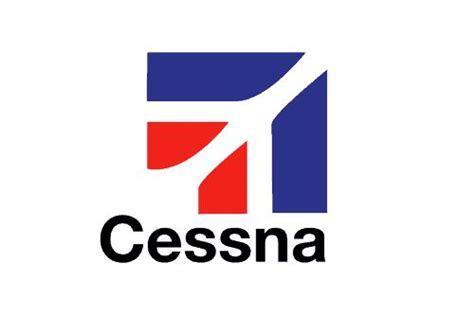 The Logo For Cessona Is Shown In Red White And Blue With Black Letters