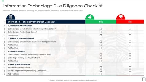 Acquisition Due Diligence Checklist Information Technology Due