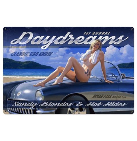 Daydreams Classic Car Show Pin Up Heavy Gauge Metal Sign Xl Greg