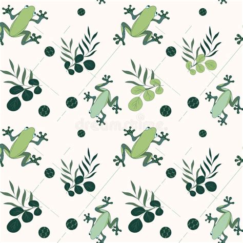 Seamless Pattern Frogs And Leaves Background With Frogs Is Great For