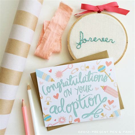 Congratulations On Your Adoption Card Pen And Paint