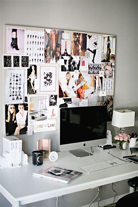 Get the look of this feminine home office with chic office decorating ideas. For the Home 7 Fabulous Ways to Dress the Wall Behind ...