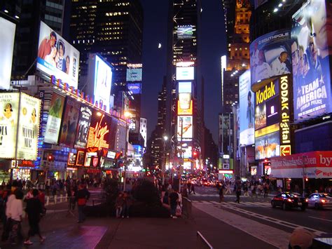 Free Stock Photo Of Busy Night Street Scene In Times Square