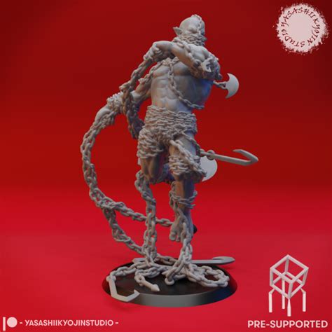 3D Printable Chain Devil Tabletop Miniature Pre Supported By