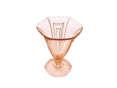 art deco pink glass vase 1930 s czech decorativevintage decorative vintage