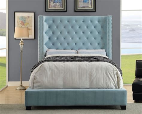 Browsing the products categories and customer reviews below, we believe you will entrust your needs to us. Mirabelle CM7679BL Upholstered Bed in Blue Fabric