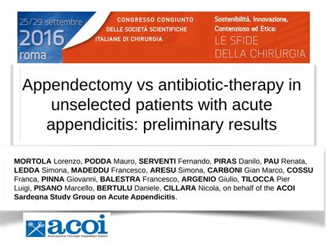 Pdf Antibiotic Therapy Vs Appendectomy For Unselected Patients With