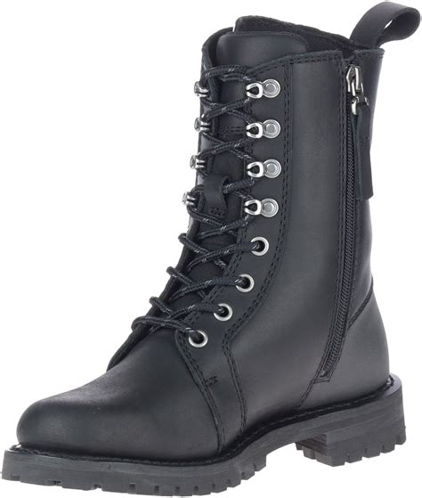 Harley Davidson Womens Grimes 7 Inch Black Motorcycle Boots D87204