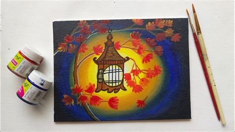 How To Paint Glowing Lantern In The Night 41 Lantern Painting