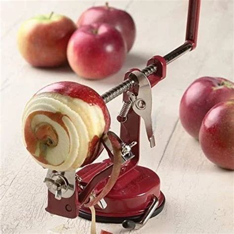 Red Stainless Steel Apple Peeler For Kitchen Type Peelers And Corers