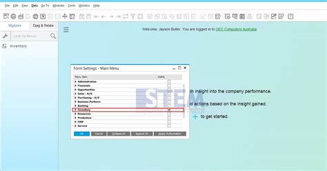 How To Show And Hide Sap Business One Side Menu Sap Business One