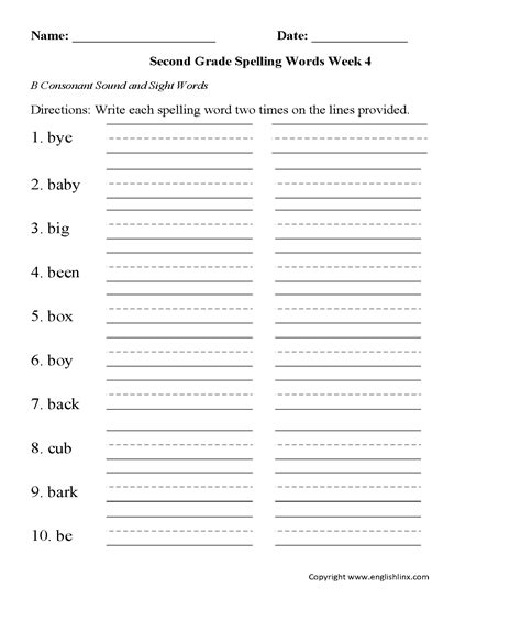 Spelling lists are from this spelling program. Spelling Worksheets | Second Grade Spelling Worksheets