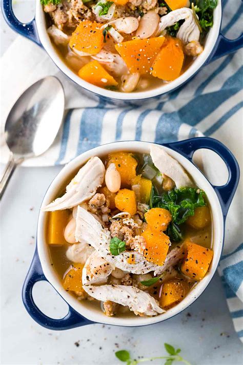 If you love a soup for fall or winter this is a great recipe. Butternut Squash Soup with Chicken | Jessica Gavin