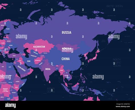 Asia Mapa Pol Tico De Alto Nivel De Detalle Del Continente Asi Tico