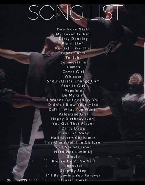 Our tour packages are all private package tours, designed for muslim groups. Total Package Tour 2017 NKOTB song list | Nkotb songs ...
