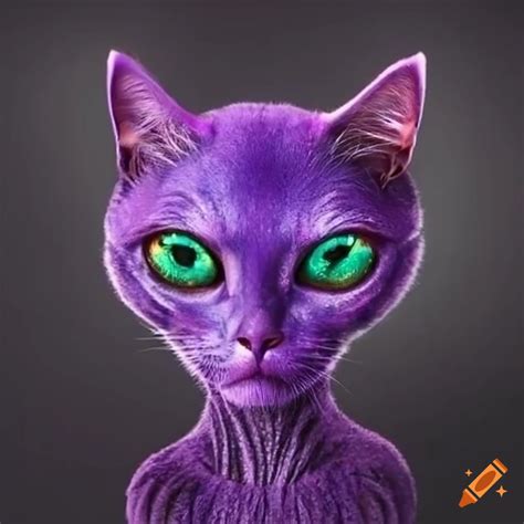 Purple Cat With Alien Like Eyes