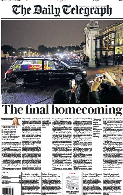 The Daily Telegraph UK Front Page For 14 September 2022 Paperboy