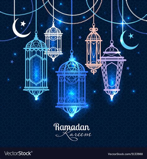 Ramadan Kareem Islamic Background Lantern For Vector Image