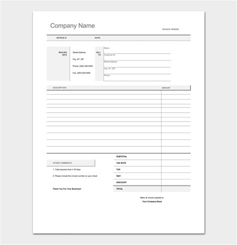 Freelance Invoice Template 5 For Word Excel And Pdf Format