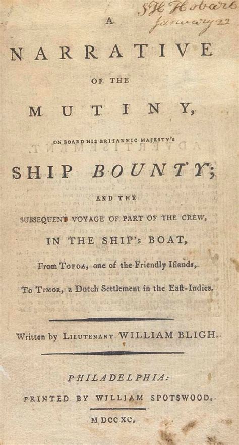 Bligh William 1754 1817 A Narrative Of The Mutiny On Board His Britannic Majestys Ship