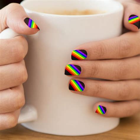 Lgbt Gay Pride Rainbow Stripe Minx Nail Art