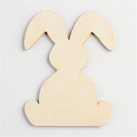 Unfinished Wood Floppy Eared Bunny Rabbit Cutout All Wood Cutouts
