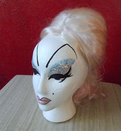 Divine Inspiration Hand Painted Drag Mannequin Head Styrofoam Wig