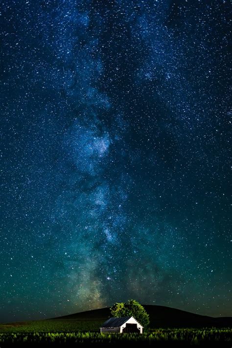 Fond Décran Paysage Nuit Galaxie Ciel étoiles Art De Lespace