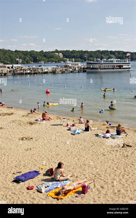 Wisconsin Lake Geneva Beach And Docks Near Riviera Popular Vacation And