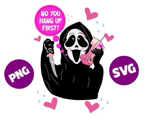 Scream Ghost Face No You Hang Up First SVG Pink Halloween Etsy Canada
