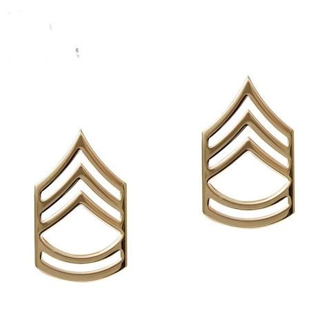 E 7 Sergeant Sgt 1st First Class Army Collar Brass Pins Insignia 2