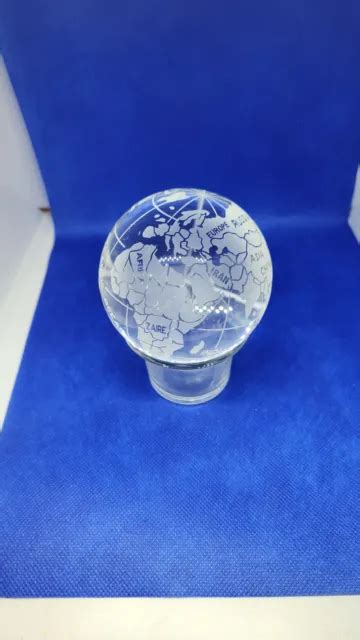 Round Earth Globe Etched World Map Crystal Glass Clear Paperweight No Stand 30 00 Picclick