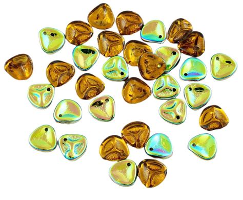 Pcs Vitrail Half Czech Glass Rose Petal Beads Pressed Flat Flower Mm