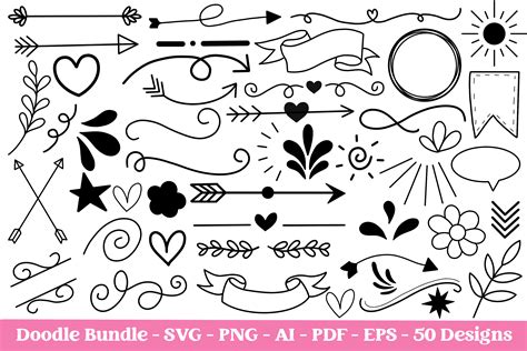 Doodle Svg Flourish Svg Element Svg Gráfico Por Rumi Design