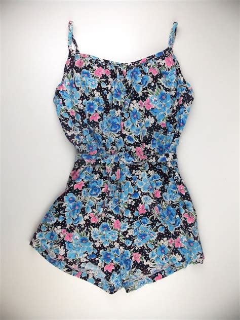 Vintage Catalina Swimsuit Floral Print Cotton Gem