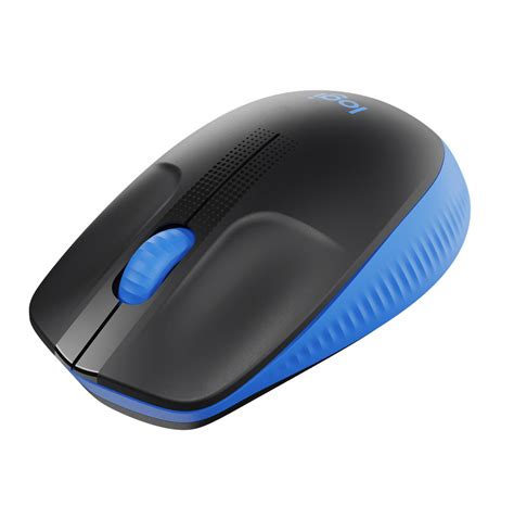 Logitech M190 Full Size Wireless Optical Pc Mouse Blue Mouse