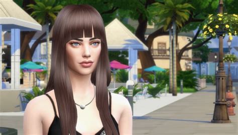 Salem2342 Mid Straight Bangs Hairstyle Sims 4 Hairs S